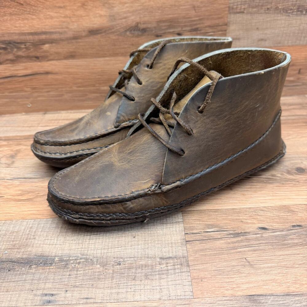 Quoddy men size 9.5 Tracker LE - Chromepak Natural Leather Moccasins Boots